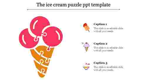 puzzle ppt template-The ice cream puzzle ppt template